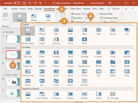 PowerPoint: Applying Transitions .